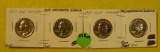 1957, 58, 59, 62 SILVER PROOF QUARTERS - 4 TIMES MONEY