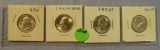 1948, 48-D, 62, 63 SILVER WASHINGTON QUARTERS - 4 TIMES MONEY