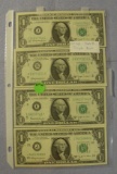 4 - 1963-B ONE DOLLAR JOSEPH BARR NOTES - 4 TIMES MONEY