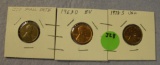 1960-D SMALL DATE, 63-D, 72-S LINCOLN CENTS