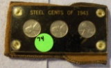 STEEL CENTS OF 1943 SET - 3 WHEAT PENNIES