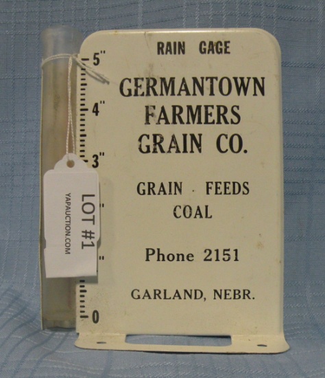 GERMANTOWN FARMERS GRAIN CO. ADVERTISING RAIN GAUGE