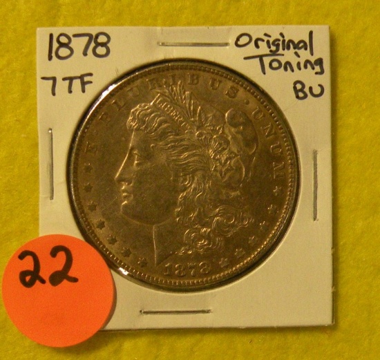 1878 MORGAN SILVER DOLLAR - 7 TAIL FEATHERS