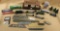 ASSORTED TOY TRAIN ACCESSORIES, TRAIN CARS, STATION