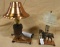 2 - COPPER STYLE WESTERN TABLE LAMPS - 2 TIMES MONEY