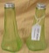 GREEN VASELINE GLASS SALT/PEPPER SHAKER SET