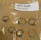 6 UNMARKED SILVER/TURQUOISE WOMENS RINGS