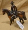COPPER STYLE COWBOY/HORSE FIGURINE