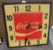 LARGE LIGHTED COCA-COLA CLOCK - FACE DAMAGE - WILL NOT SHIP