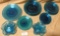 APPROX. 22 PIECES BLUE BLOWN GLASS DISHES
