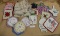 ASSORTED LINENS, DOILIES, EMBROIDERY POT HOLDERS
