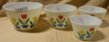 SET OF 4 NESTED FIRE KING MIXING BOWLS