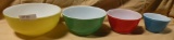 SET OF 4 NESTED PYREX MIXING BOWLS