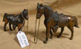 2 COPPER HORSE STATUES