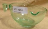 D&B CO. ANTIQUE VASELINE GLASS 9 INCH BATTER BOWL