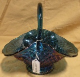 CARNIVAL GLASS BOWL WITH HANDLE