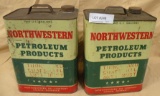 2 - TWO GALLON NORTHWESTERN OIL COMPANY TIN CANS - OMAHA