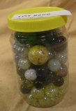 PLASTIC JAR FULL ASSORTED SPECKLED MARBLES