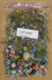 2 SANDWICH BAGGIES OF ASSORTED MARBLES