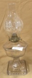 CLEAR GLASS KEROSENE LAMP W/CHIMNEY