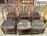 6 MATCHING BENTWOOD STYLE PADDED CHAIRS - WILL NOT SHIP
