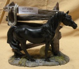 DECORATIVE HORSE AND FENCE STATUE
