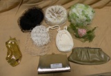WOMANS CLUTCHES AND VTG. HATS