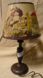 DECORATIVE DESK LAMP W/WESTERN SHADE