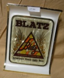 PLASTIC BLATZ BEER LIGHTED SIGN - WORKS