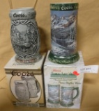 2 COORS BEER STEINS W/BOXES - TWO TIMES MONEY