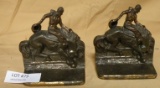 COPPER STYLE WESTERN DECORATED BOOKENDS