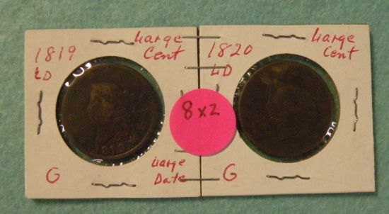 1819, 1820 CORONET HEAD LARGE CENTS - 2 TIMES MONEY