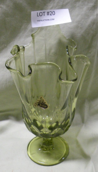 FENTON GREEN GLASS GOBLET