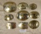 9 ASSORTED NICKEL SILVER STYLE BELT BUCKLES - MOSTLY WESTERN
