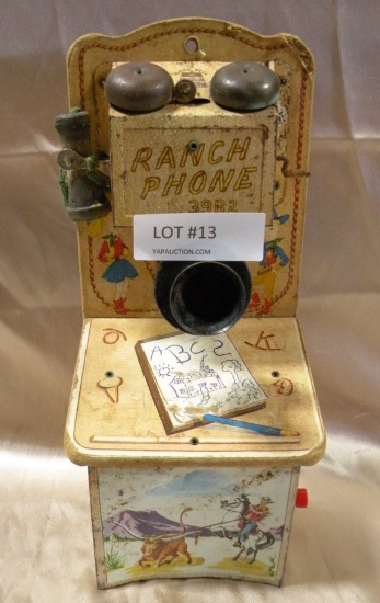 VTG. GONG BELL CO. TOY RANCH PHONE - INCOMPLETE