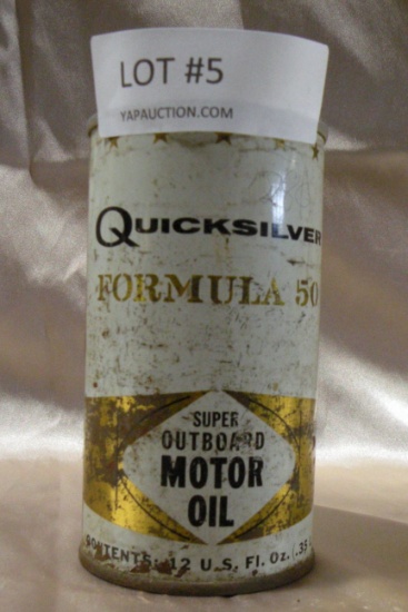 QUICKSILVER FORMULA 50 OUTBOARD MOTOR OIL CAN - 12 OZ. FULL