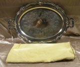 LARGE REED/BARTON SILVER PLATED SERVING TRAY W/COVER