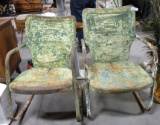 2 VINTAGE METAL PATIO CHAIRS - 2 TIMES MONEY - WILL NOT SHIP
