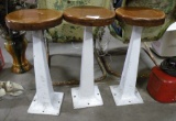 3 ANTIQUE ICE CREAM PARLOR SWIVEL TOP STOOLS - 3 TIMES MONEY - WILL NOT SHIP