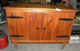 PRIMITIVE STYLE WOOD CABINET W/HINGED LID - WILL NOT SHIP