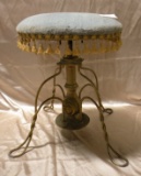 ANTIQUE W.D. ALLISON PADDED VANITY OR PIANO STOOL - WILL NOT SHIP