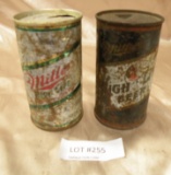 2 OLD MILLER HIGH LIFE BEER CANS - EMPTY
