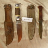 IMPERIAL, FILTEMPLE BOWIE KNIVES W/LEATHER SHEATHS