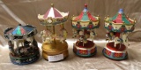 4 ASSORTED CAROUSEL HORSE DECORATIONS