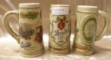 3 STROHS BREWING CO. BEER STEINS