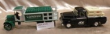 2 ERTL DIECAST METAL TRUCK COIN BANKS - NO BOXES