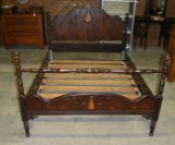 ANTIQUE FULL SIZE WOODEN BED FRAME - WILL NOT SHIP