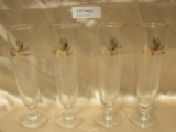 4 BUDWEISER PILSNER GLASSES