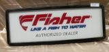 FISHED AUTHORIZED DEALER LIGHTED PLASTIC SIGN - WORKS, WILL NOT SHIP