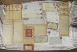 STACK OF ASSORTED OLD CARDS, ENVELOPES, STAMPS - APPROX. 26 PCS.